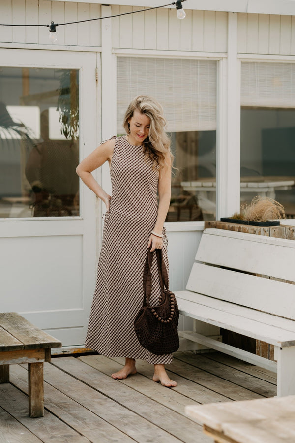 Saxton Check Dress Brown - Bij Keesje - Neo Noir - Jurk