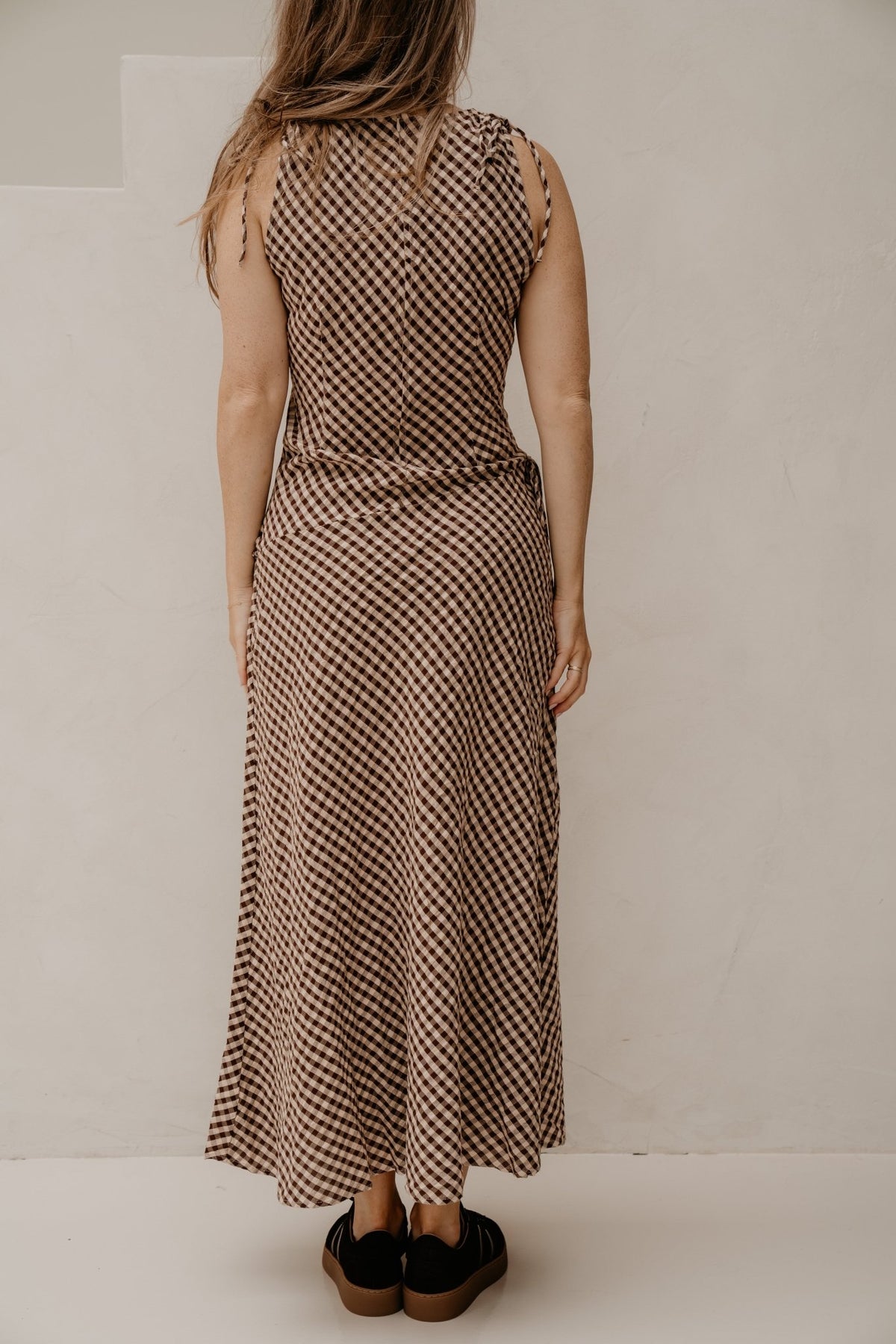 Saxton Check Dress Brown - Bij Keesje - Neo Noir - Jurk