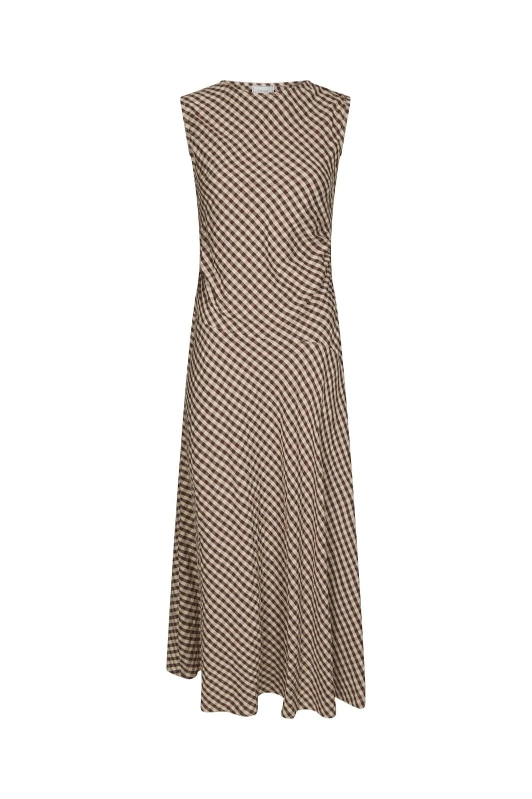 Saxton Check Dress Brown - Bij Keesje - Neo Noir - Jurk