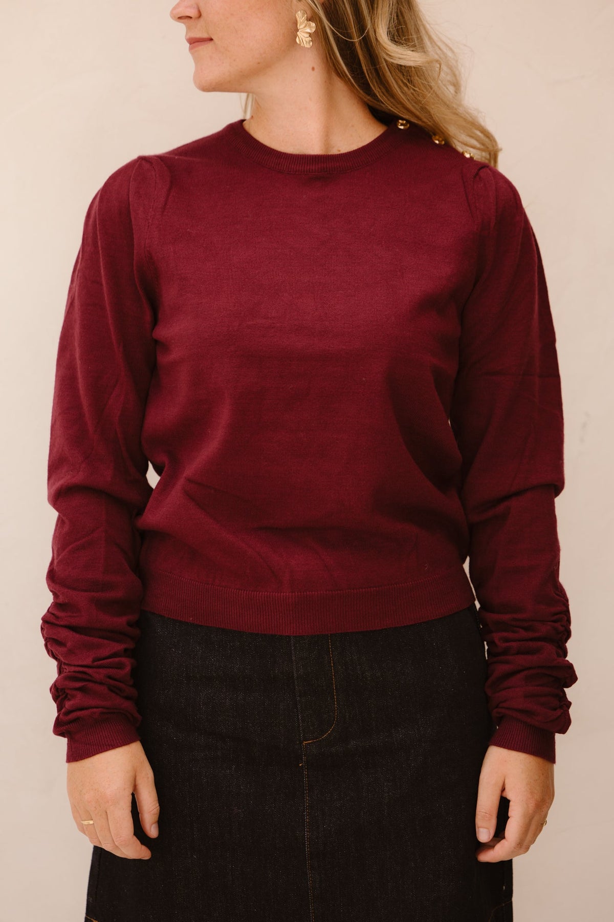 Saya sweater bordeaux - Bij Keesje - Bij Keesje