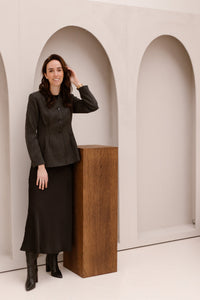 Senara Blazer Dark Grey Melange - Bij Keesje - Neo Noir