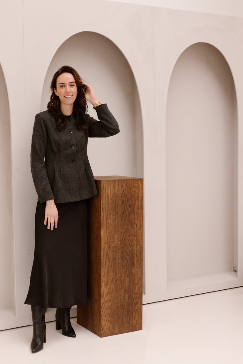 Senara Blazer Dark Grey Melange - Bij Keesje - Neo Noir