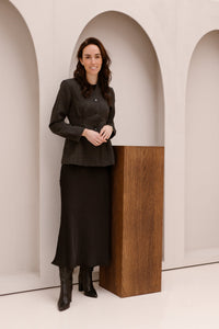 Senara Blazer Dark Grey Melange - Bij Keesje - Neo Noir
