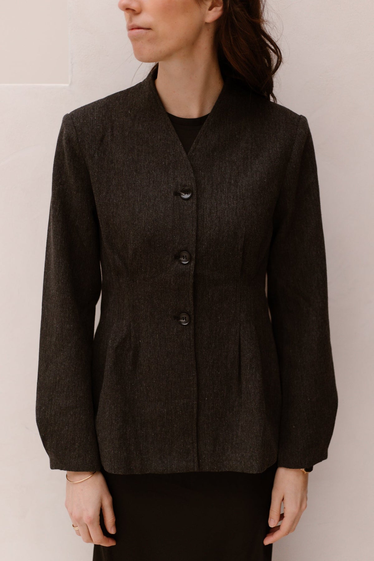 Senara Blazer Dark Grey Melange - Bij Keesje - Neo Noir