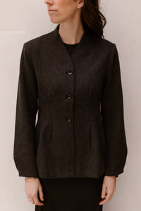 Senara Blazer Dark Grey Melange - Bij Keesje - Neo Noir