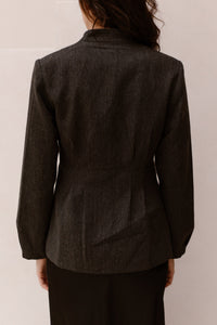 Senara Blazer Dark Grey Melange - Bij Keesje - Neo Noir