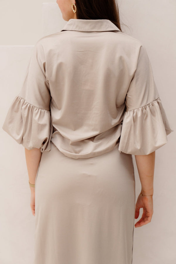 Senna blouse travel lurex champagne - Bij Keesje - Kimara - Blouse