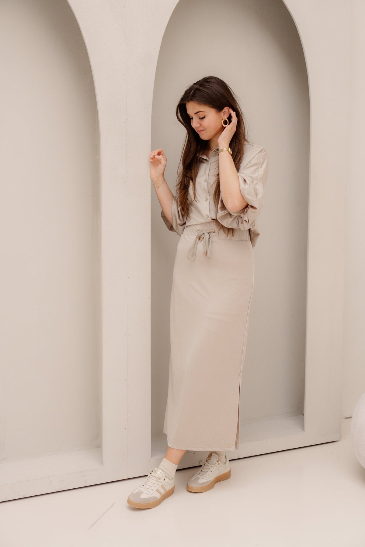 Senna blouse travel lurex champagne - Bij Keesje - Kimara - Blouse