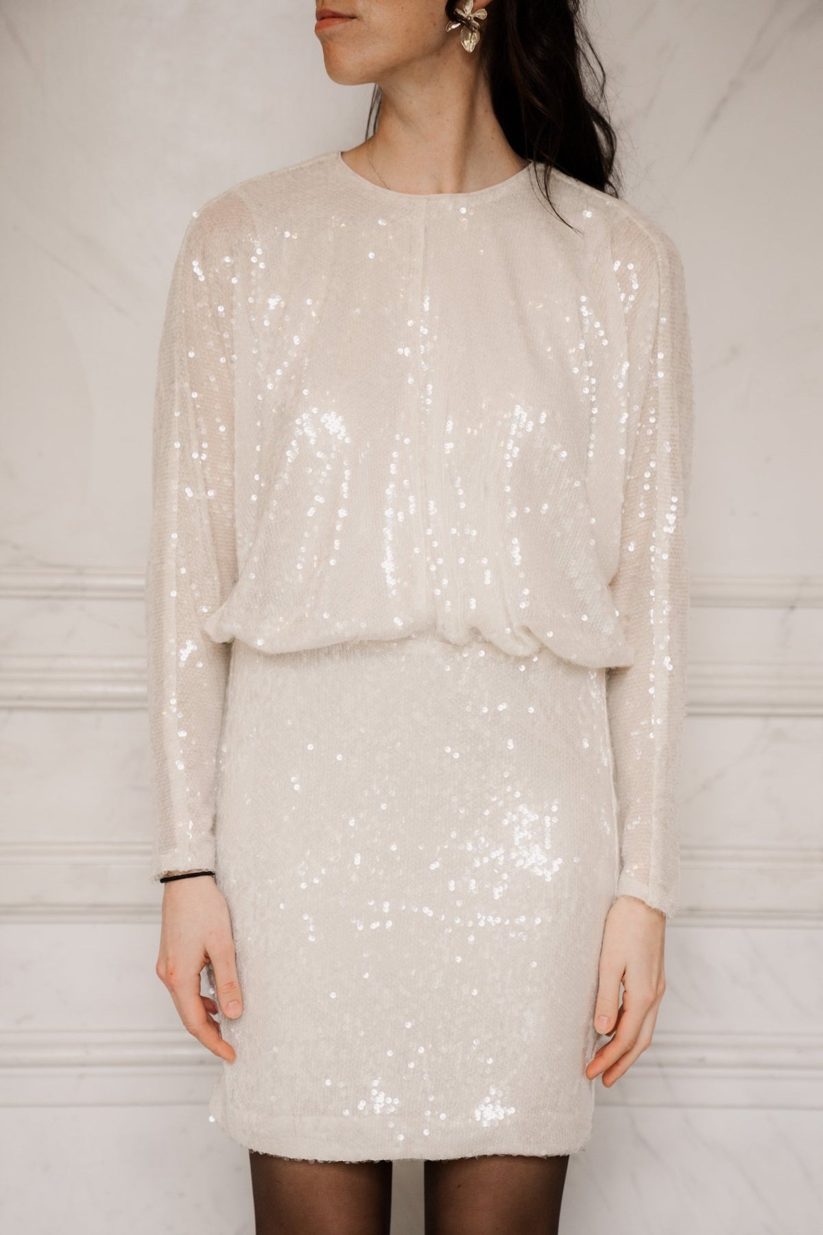 SerafinCC Sequin Dress champagne - Bij Keesje - Co'couture