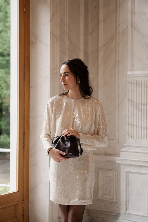 SerafinCC Sequin Dress champagne - Bij Keesje - Co'couture