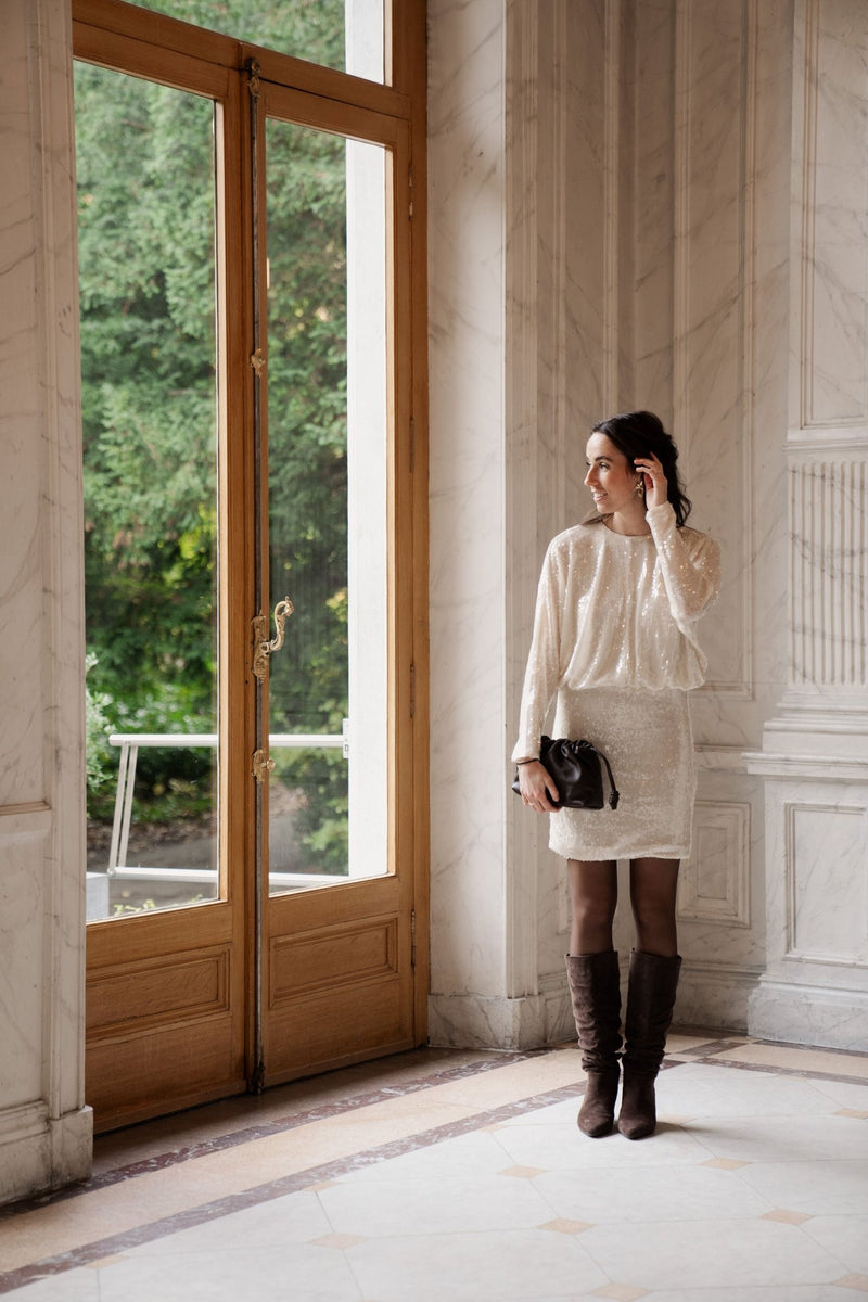 SerafinCC Sequin Dress champagne - Bij Keesje - Co'couture