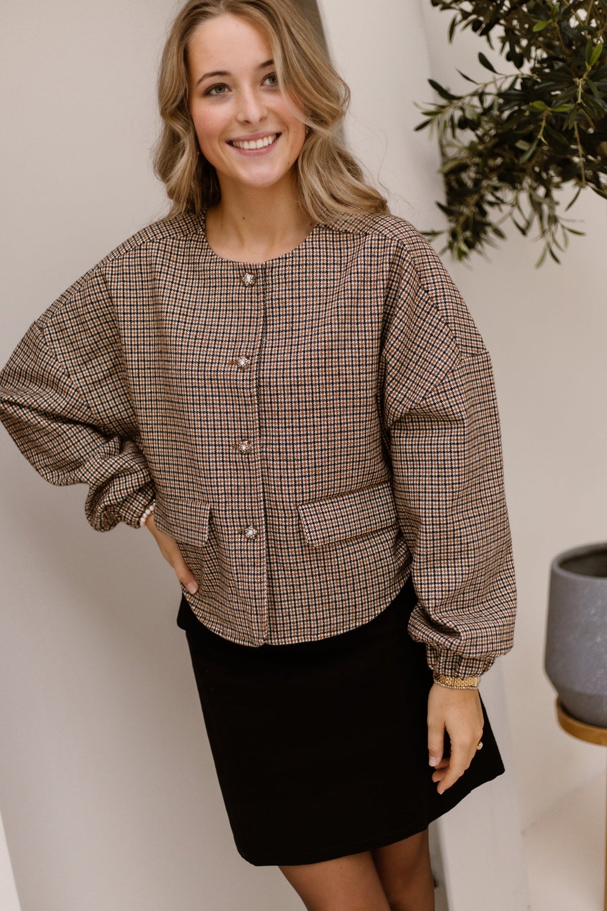 Seraphina Jacket Brown Sugar/Black - Bij Keesje - G-maxx - Jas