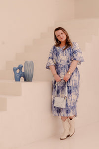 Seren Dress Offwhite/Dusty Blue - Bij Keesje - exxcellent - Jurk