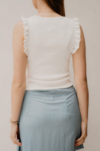 Serena ruffle top wit - Bij Keesje - Bij Keesje - Top