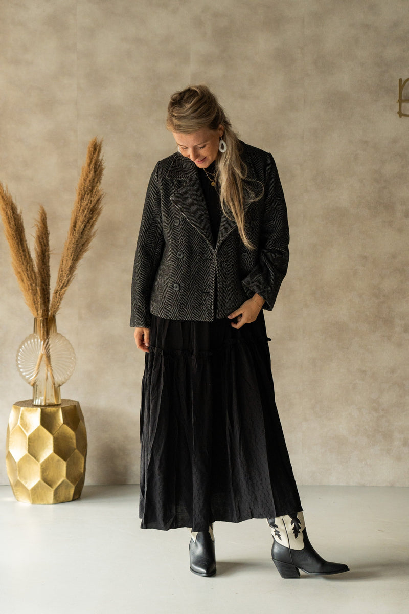 SheilaCC Frill dress black - Bij Keesje