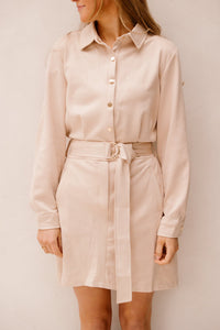 Shirley suede dress beige - Bij Keesje - Bij Keesje - Jurk