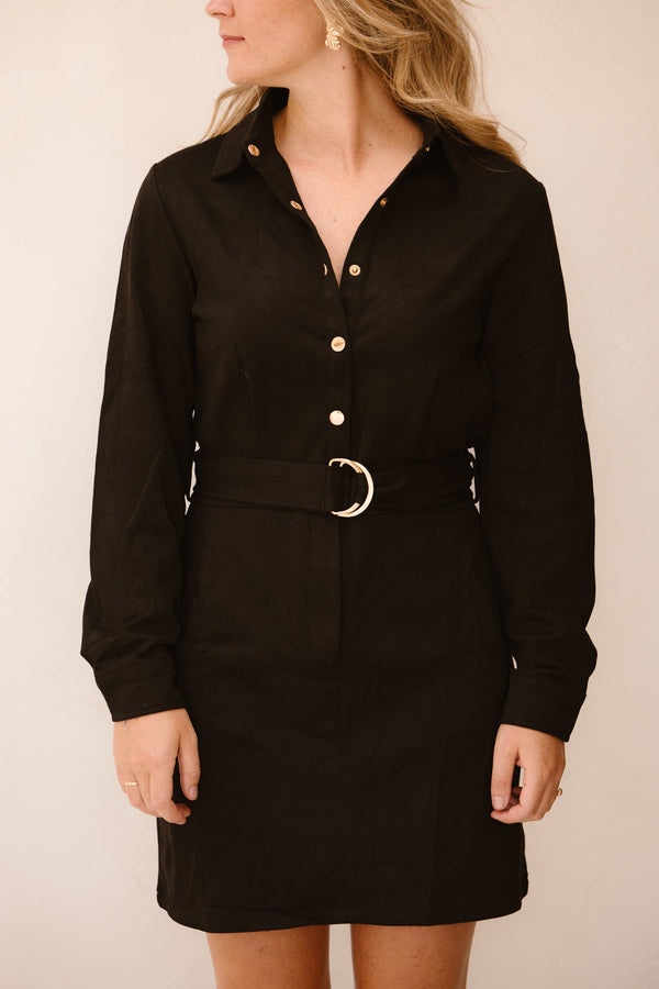 Shirley suede dress black - Bij Keesje - Bij Keesje