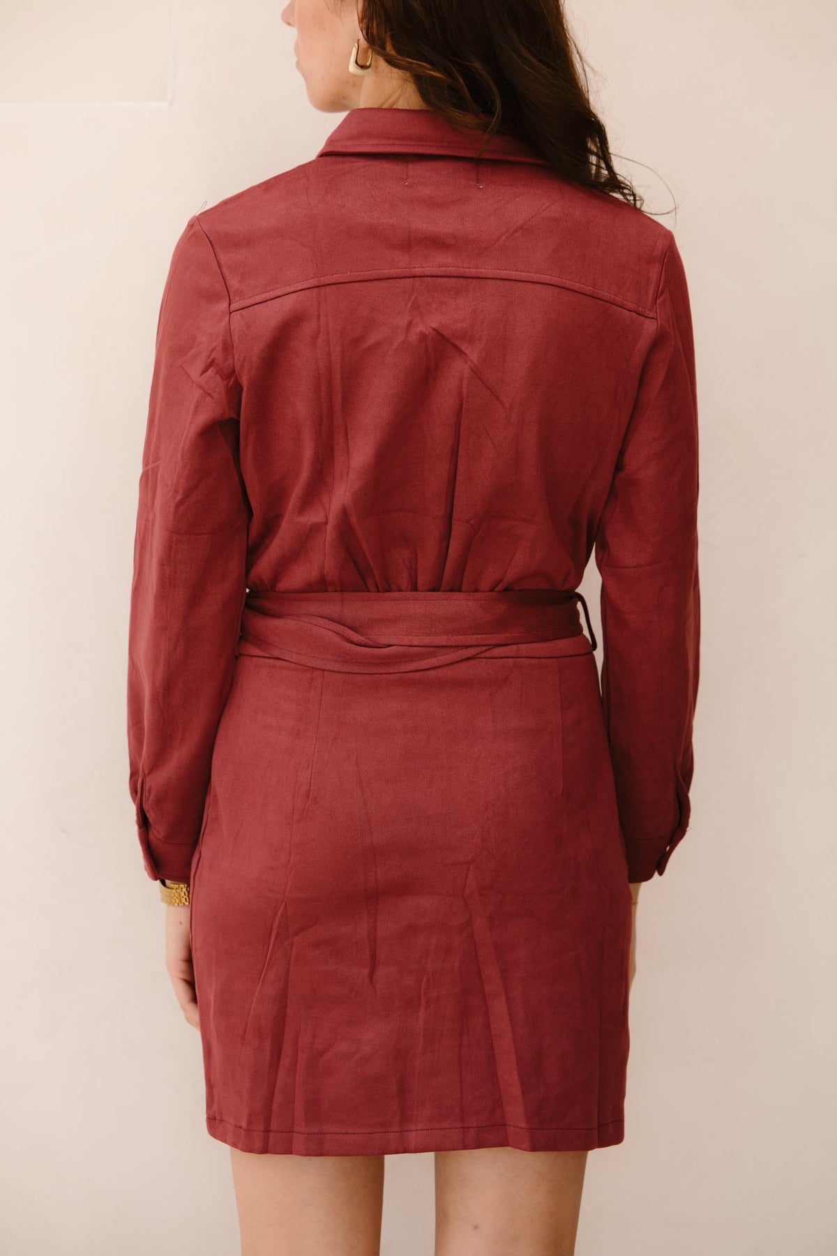 Shirley suede dress bordeaux - Bij Keesje - Bij Keesje