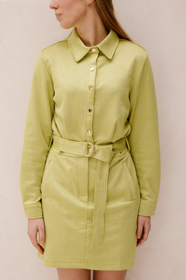 Shirley suede dress lime - Bij Keesje - Bij Keesje - Jurk