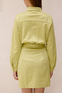 Shirley suede dress lime - Bij Keesje - Bij Keesje - Jurk