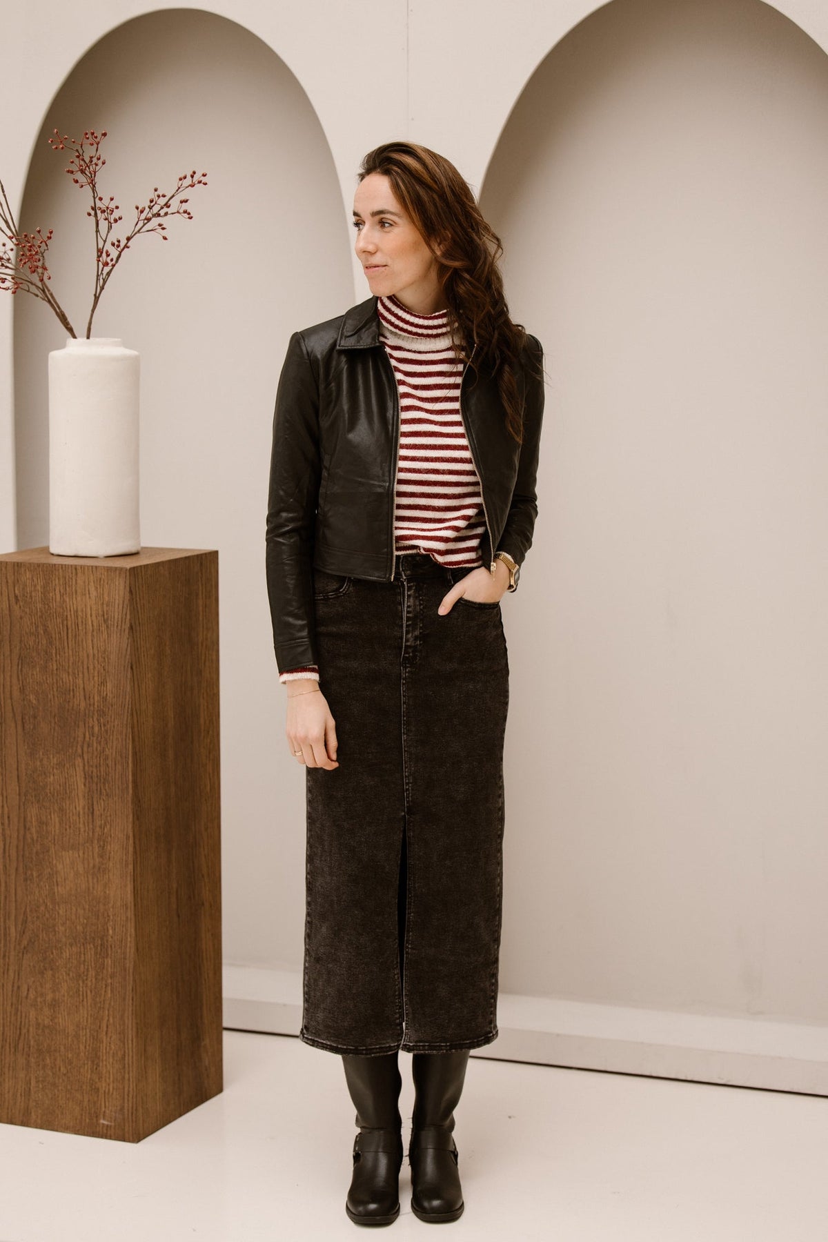 Short leatherlook jacket black - Bij Keesje - Bij Keesje