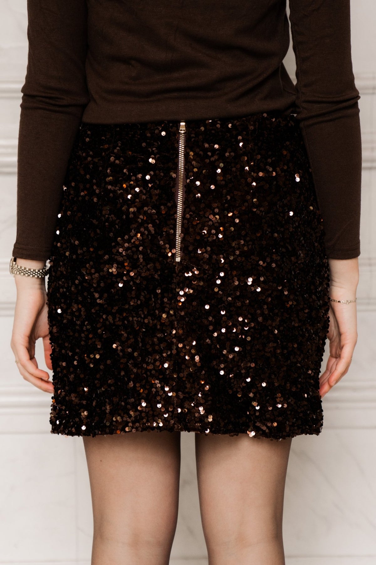 Short paillet skirt brown - Bij Keesje - Bij Keesje