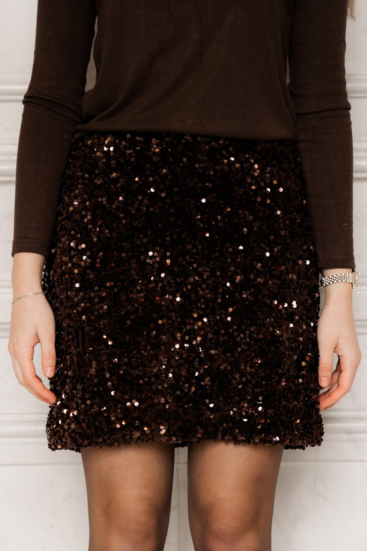 Short paillet skirt brown - Bij Keesje - Bij Keesje