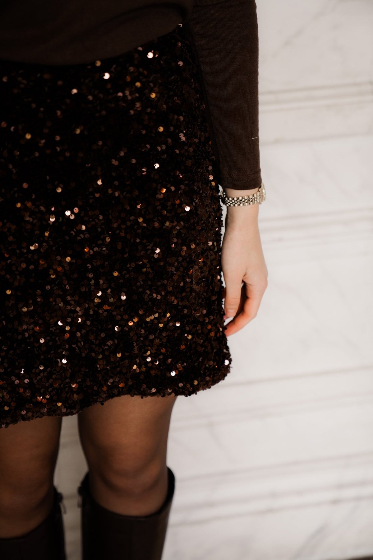 Short paillet skirt brown - Bij Keesje - Bij Keesje