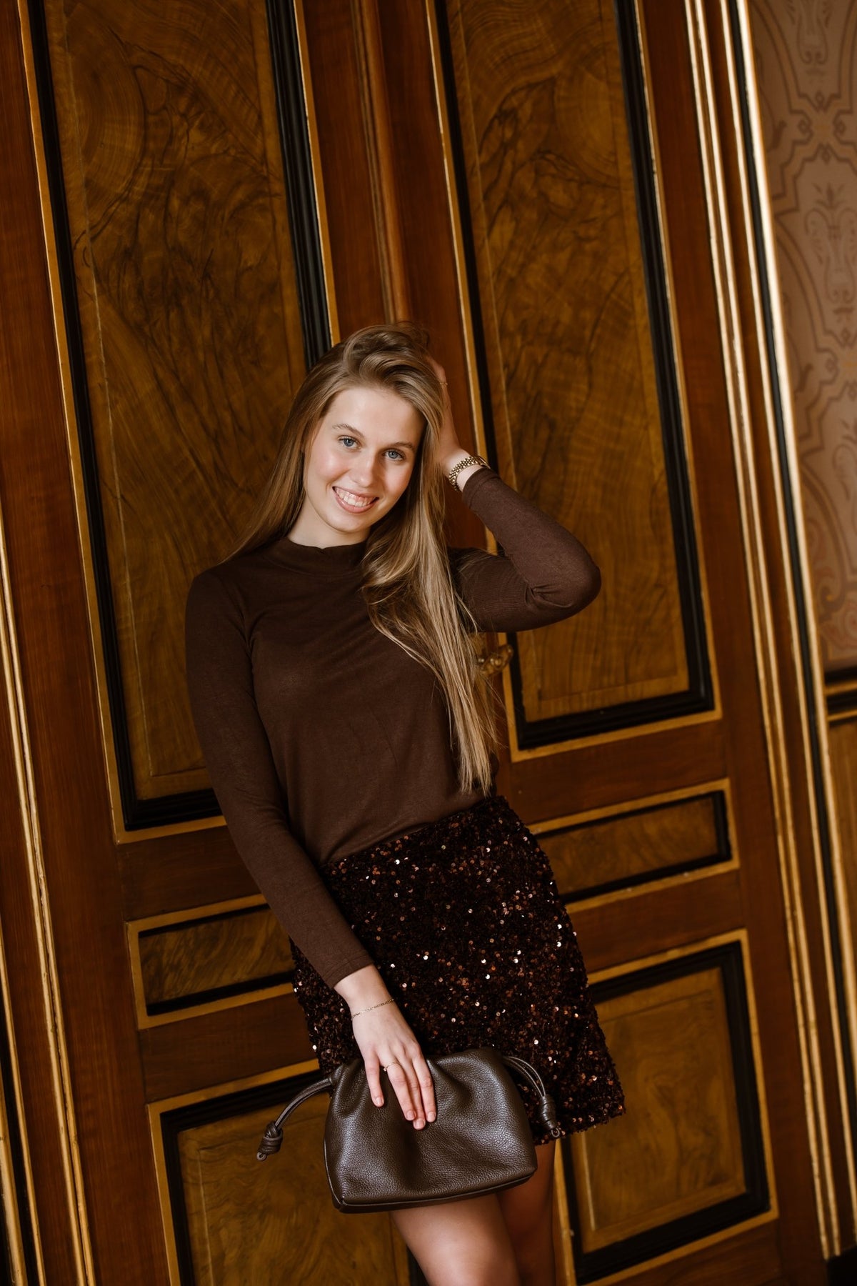 Short paillet skirt brown - Bij Keesje - Bij Keesje