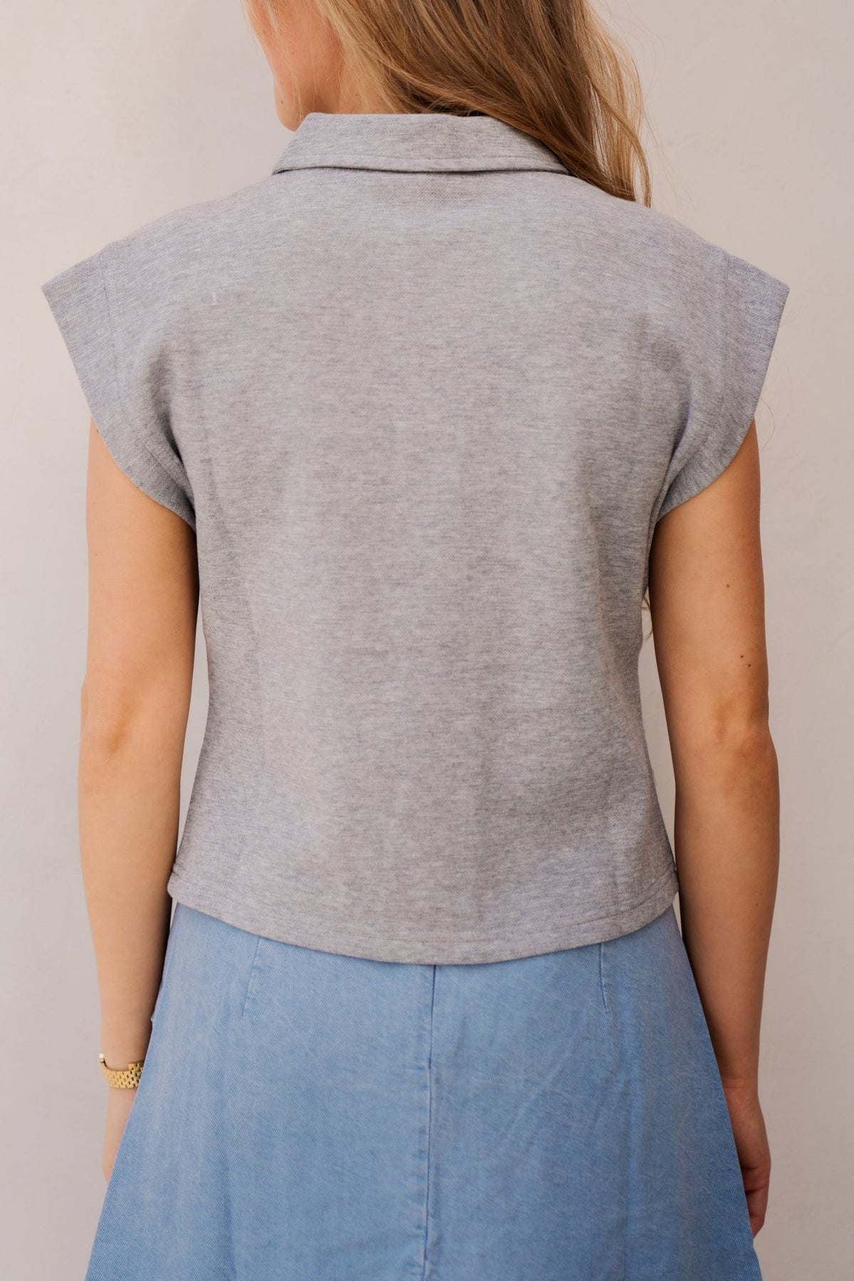 SidaCC polo top grey - Bij Keesje - Co'couture - Top
