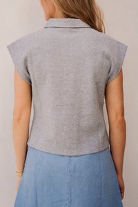 SidaCC polo top grey - Bij Keesje - Co'couture - Top