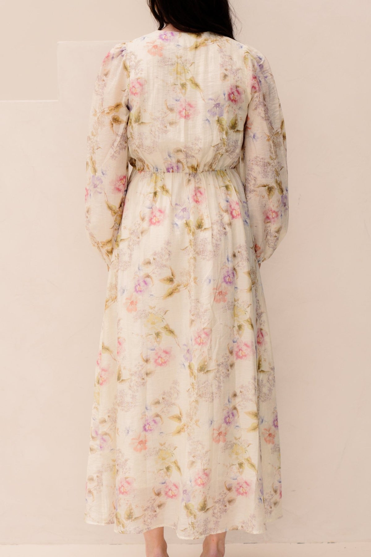 Silfi vintage flower dress off white - Bij Keesje - Neo Noir - jurk
