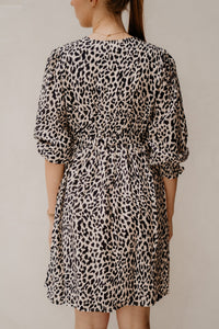 Silke print jurkje blauw/beige - Bij Keesje - Bij Keesje - Jurk