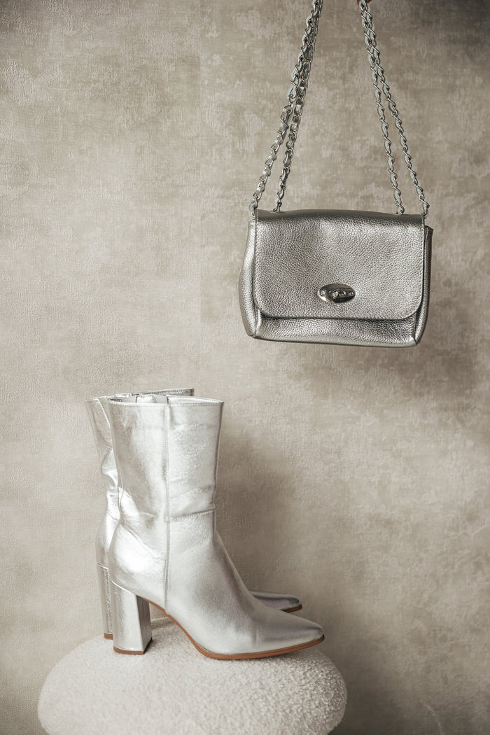 Silver heel boot - Bij Keesje