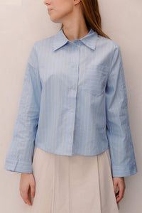 SimoCC Stripe Button Shirt Pale - Blue - Bij Keesje - Co'couture - Blouse