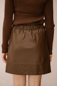 Simone leather skirt brown - Bij Keesje - Bij Keesje The Label