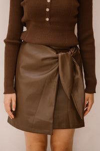 Simone leather skirt brown - Bij Keesje - Bij Keesje The Label