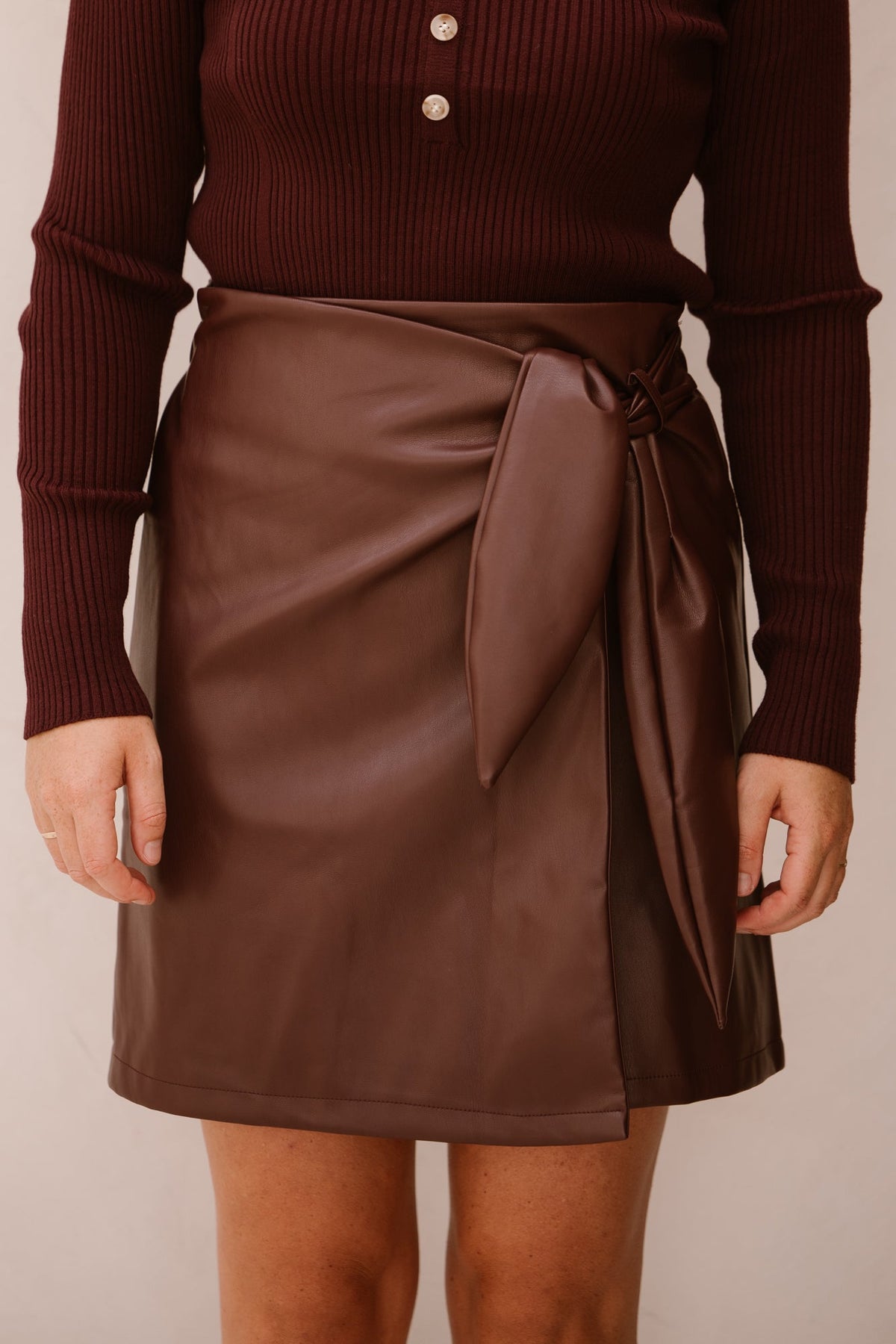 Simone leather skirt wijnrood - Bij Keesje - Bij Keesje The Label