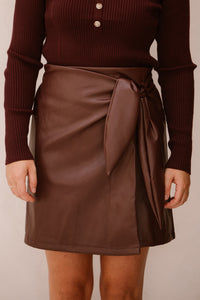 Simone leather skirt wijnrood - Bij Keesje - Bij Keesje The Label