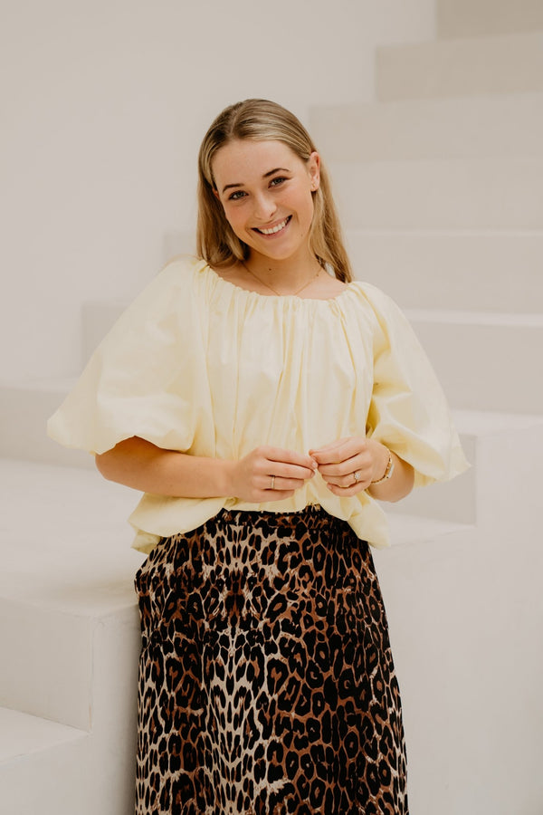 Simone top geel - Bij Keesje - Bij Keesje - Top