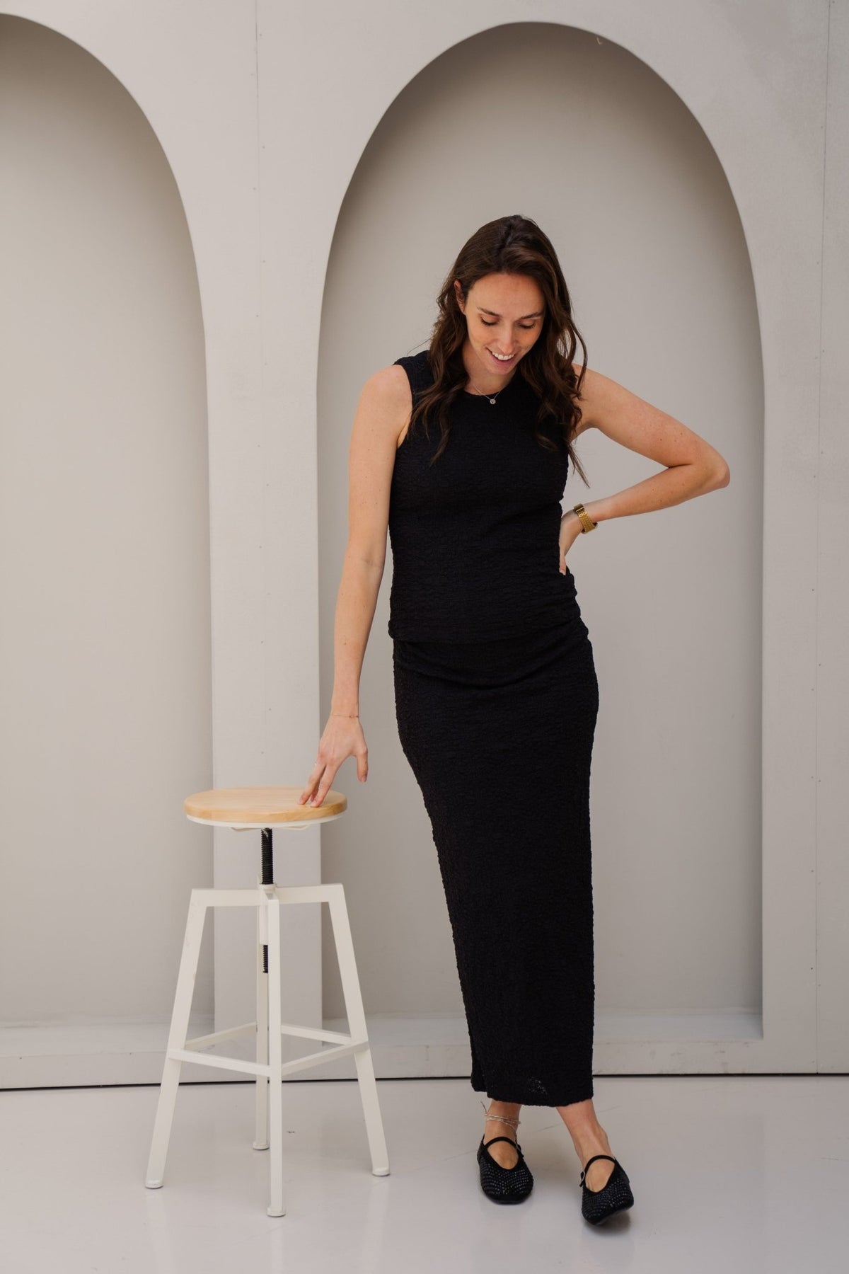 Singlet bubble flower black - 15206 - Bij Keesje - Esqualo - top