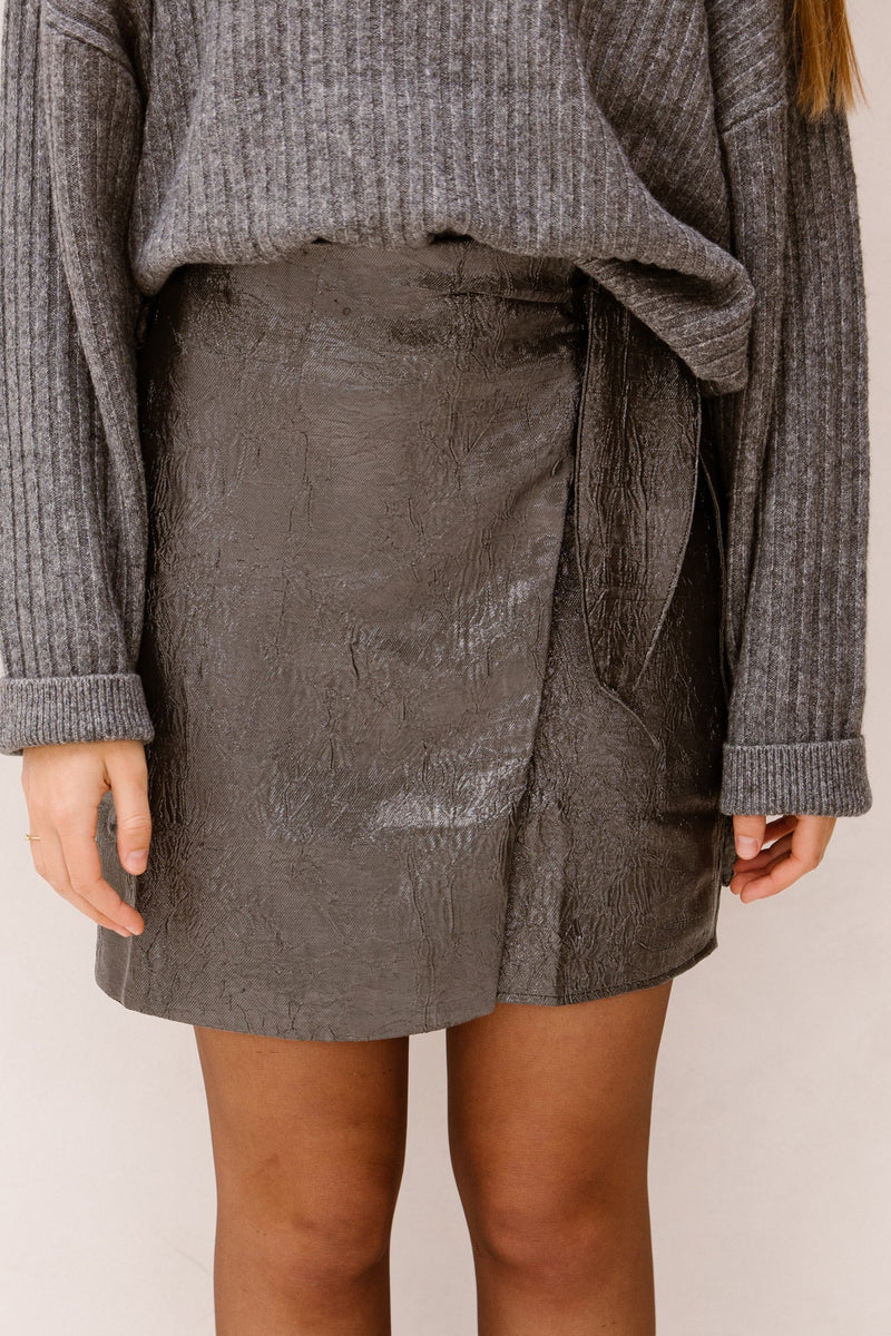 Skirt bow crinkle metallic anthracite 705 - Bij Keesje - Esqualo