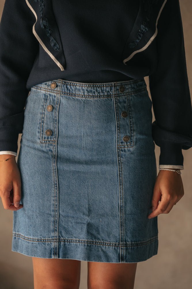 skirt denim buttons - Bij Keesje