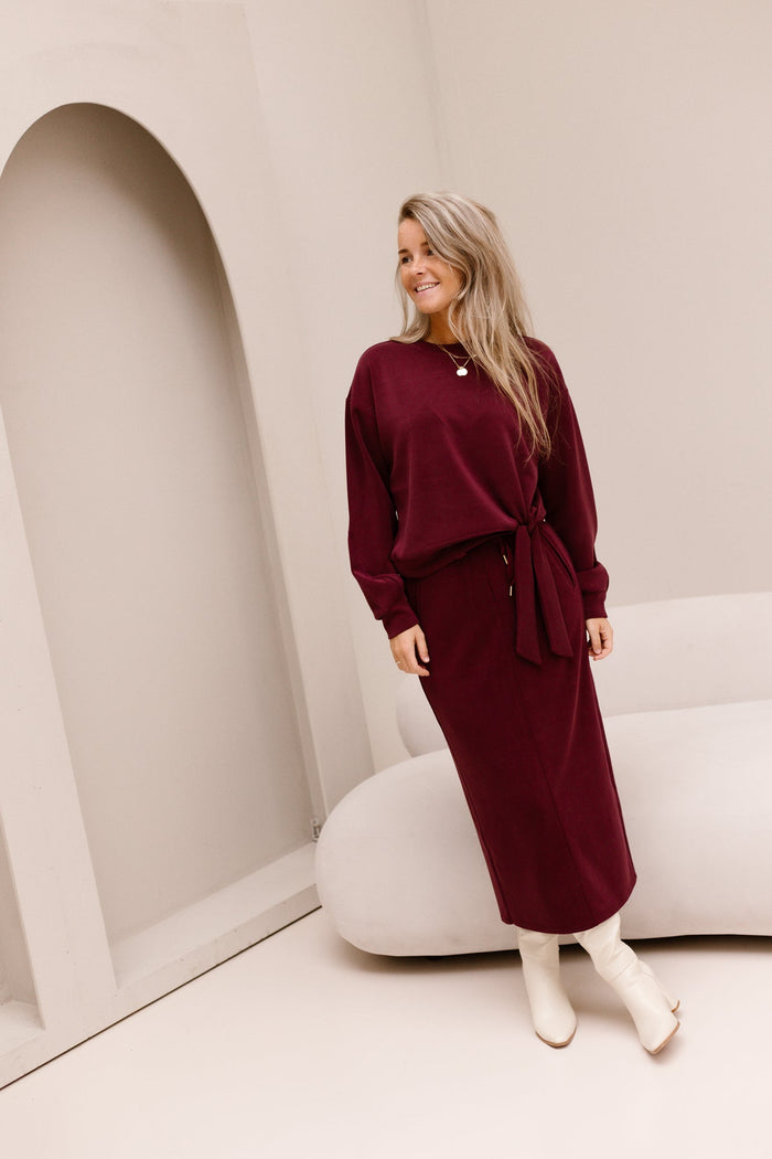 Skirt E-Monogram Modal Merlot 05511 - Bij Keesje - Esqualo - Rokken