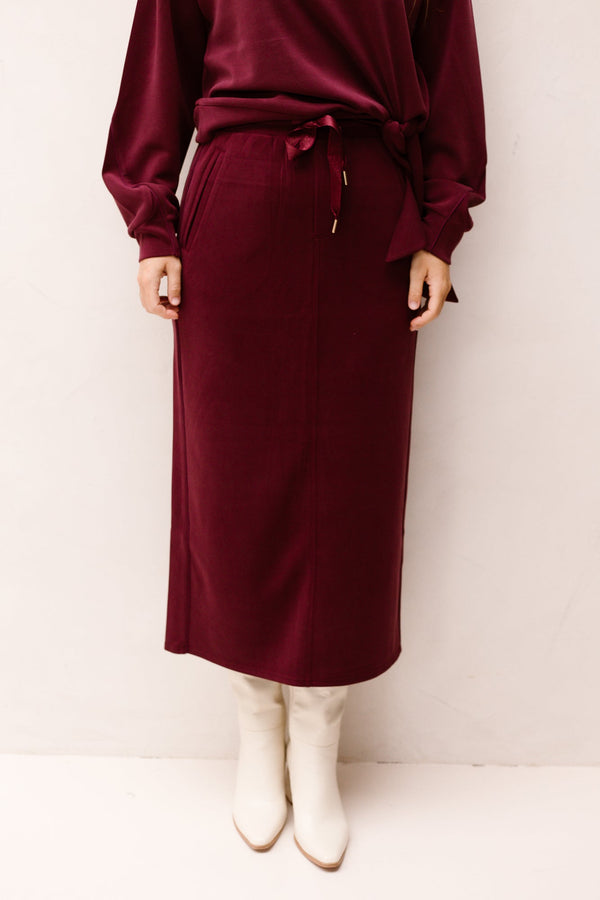Skirt E-Monogram Modal Merlot 05511 - Bij Keesje - Esqualo - Rokken