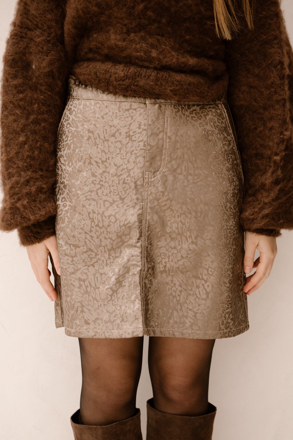 Skirt fancy animal leather gold 703 - Bij Keesje - Esqualo