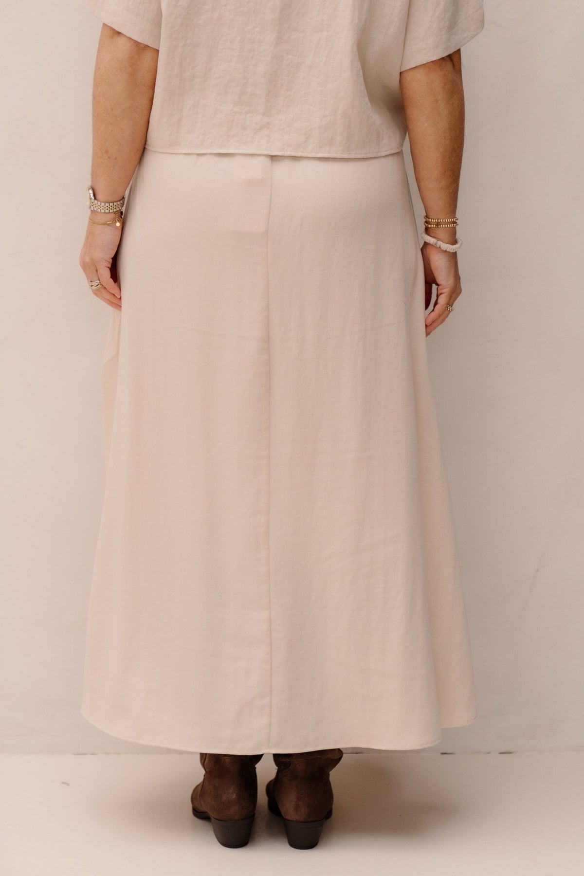 Skirt fine crinkle sand 10042 - Bij Keesje - Esqualo - Rokken