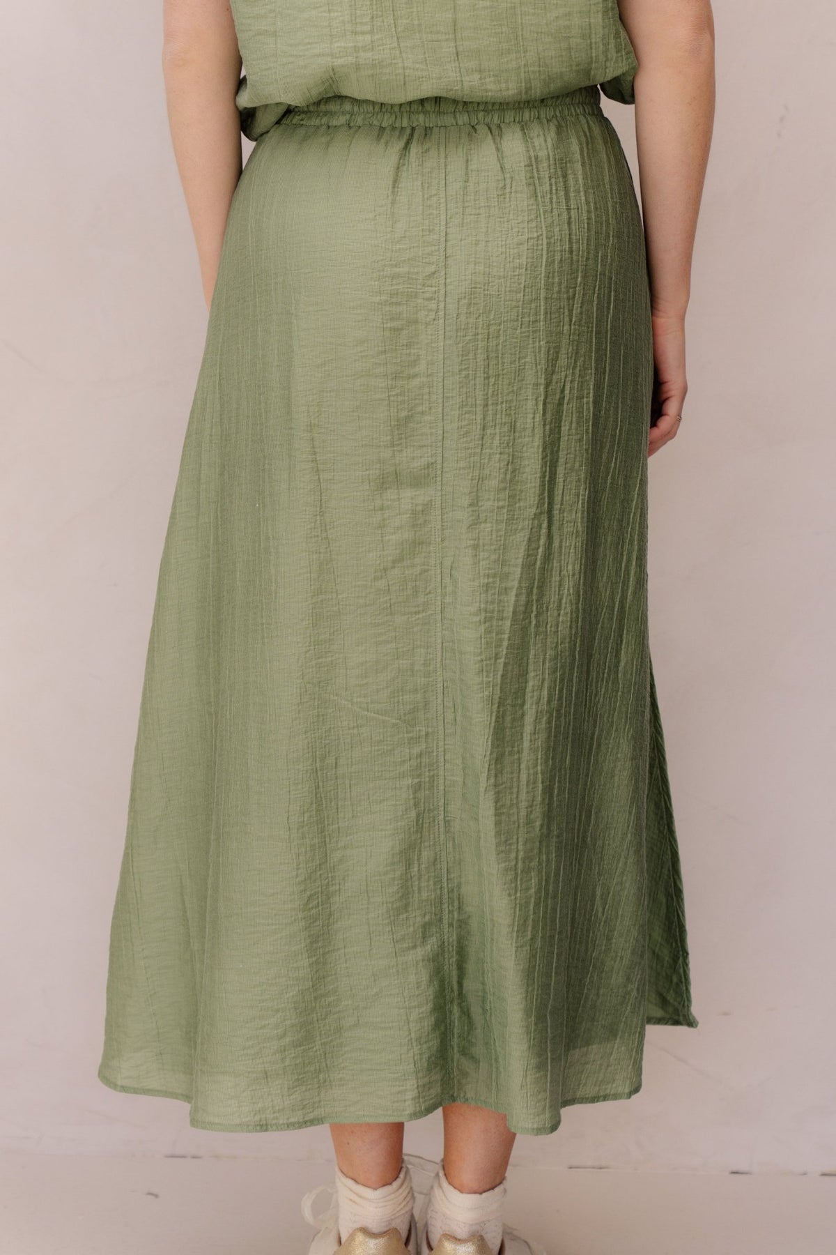 Skirt light crinkle jungle green 14217 - Bij Keesje - Esqualo - rok