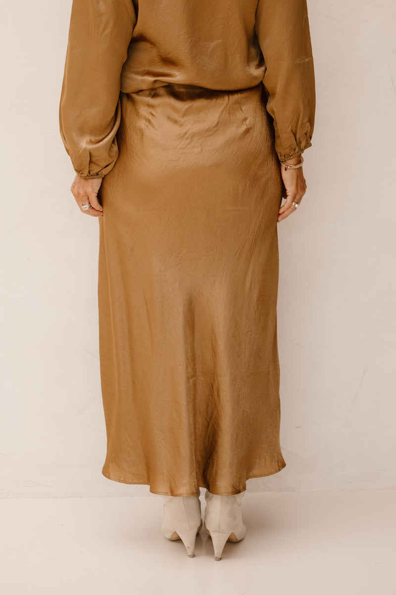 Skirt long acetate Golden Olive F25.15515 - Bij Keesje - Esqualo