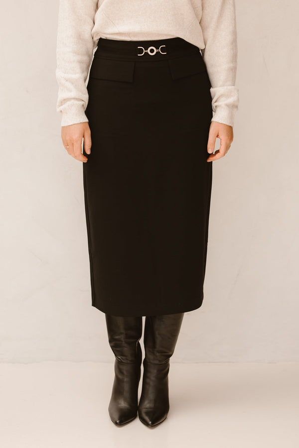 Skirt long city Black F25.10508 - Bij Keesje - Esqualo